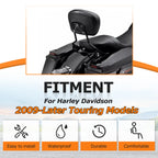 Black Backrest Sissy Bar with Stealth Rack for Harley Touring Street Glide (2009–2026)
