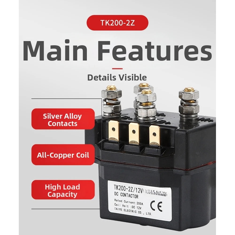 200A DC Contactor for Winch Motor (12V 24V) - TK200 2Z
