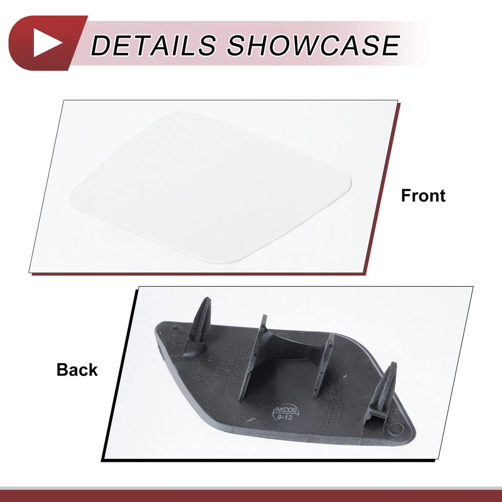 Front Left Washer Nozzle Cover Cap for Audi A6 (2009–2010) 1 Pcs White