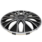 Set of 4 Wheel Hub Caps for All Makes Models (15") Black & Silver