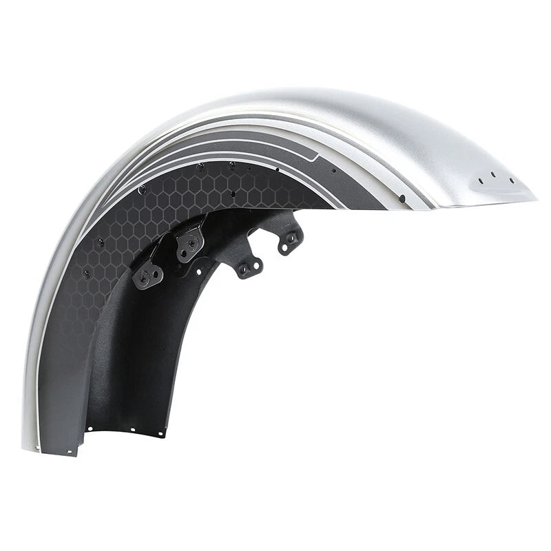 Front Fender for Harley Electra Glide (2014–2024) Silver/Black Honeycomb Fade