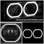 Projector LED Halo Ring Headlight for Peterbilt 359 379 389 (1981–2021)