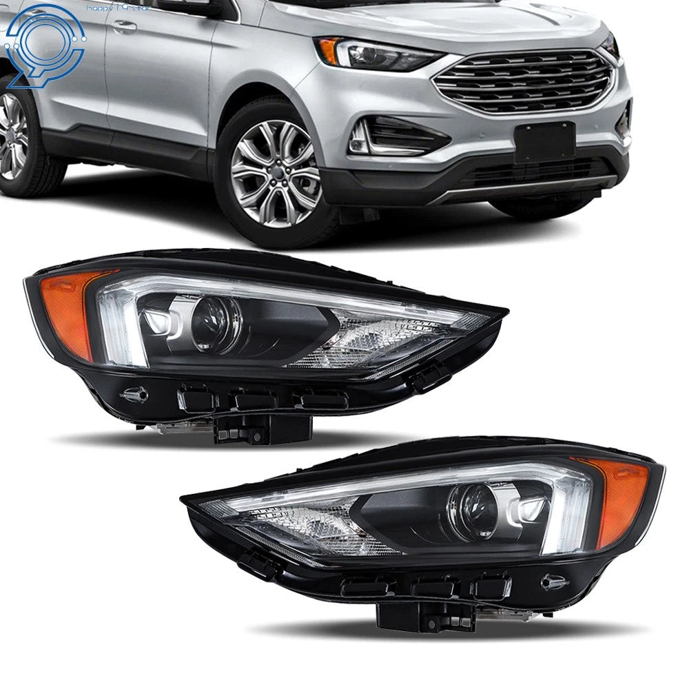 LED Headlights Assembly for Ford Edge (2019–2023) Black RH+LH