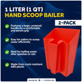 Set of 2 Marine Scoop Bailers for Optimist Dinghies (1L)