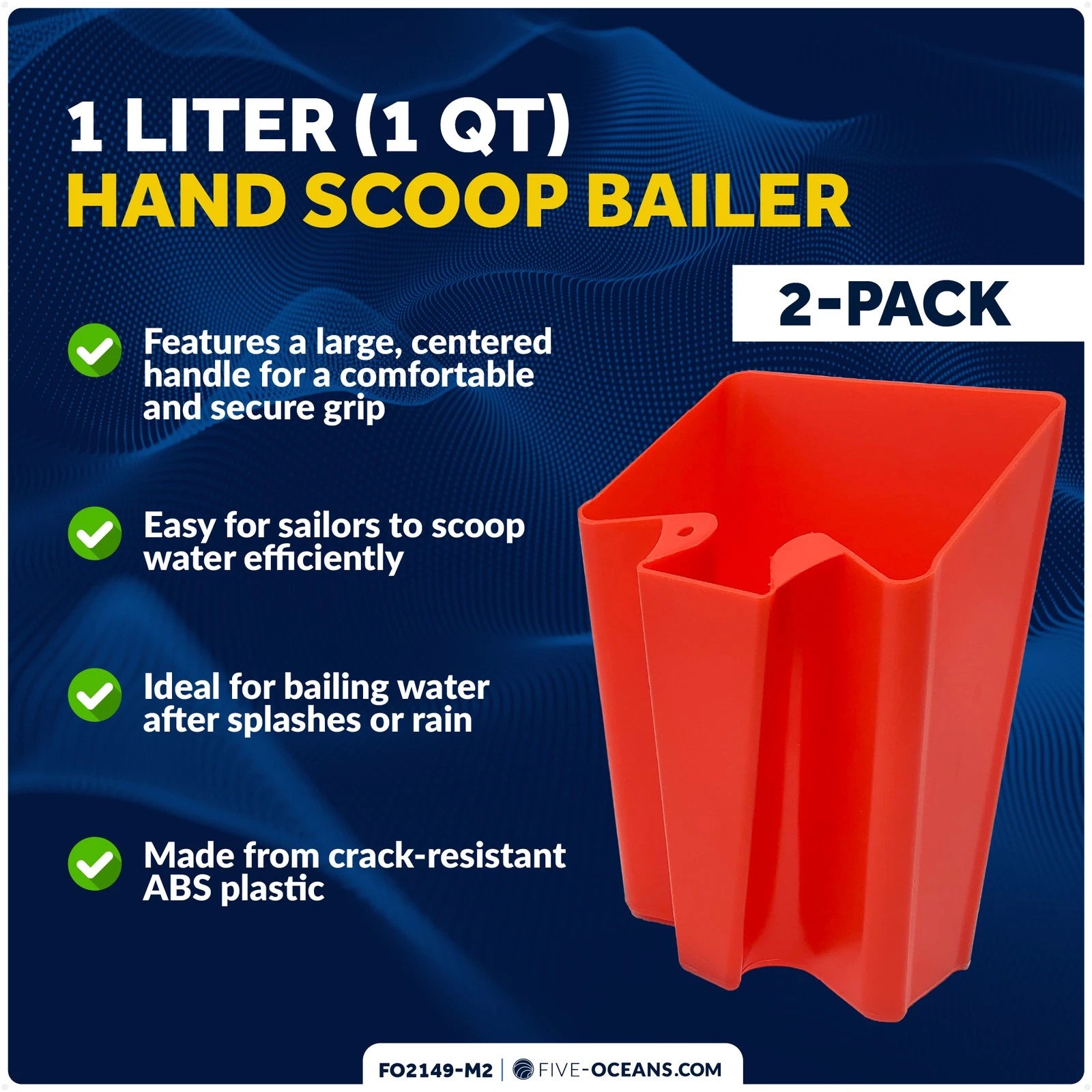 Set of 2 Marine Scoop Bailers for Optimist Dinghies (1L)