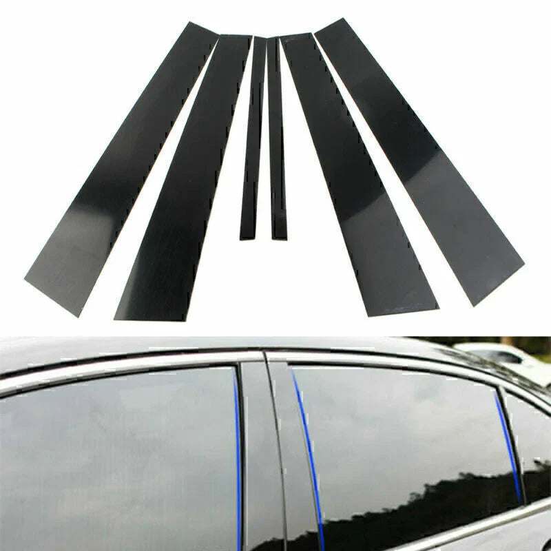 6 Pcs Car Door Trim Cover Kit Black Pillar Posts for Honda Accord (2008-2012)