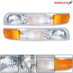Set of 2 Chrome Headlights for Chevy Silverado/Suburban/Tahoe