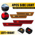 Set of 4 Amber Red Lens Front Rear Side Marker Lights for Dodge Charger (2011–2014)