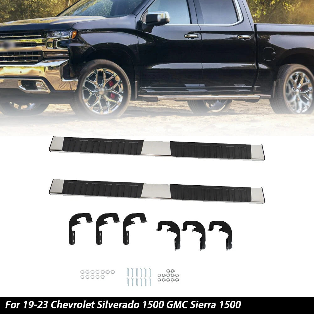 Running Boards Side Steps for Chevy Silverado 1500 (2019–2023) Silver