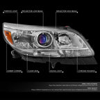 Chrome/Amber Projector Headlight for Chevrolet Malibu (2013–2015) - Right