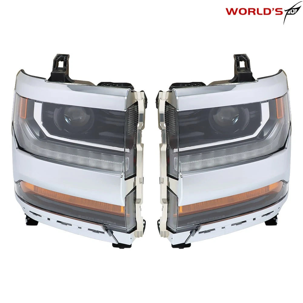Set of 2 Headlights for Chevy Silverado 1500 (2016–2018) HID/Xenon LED DRL