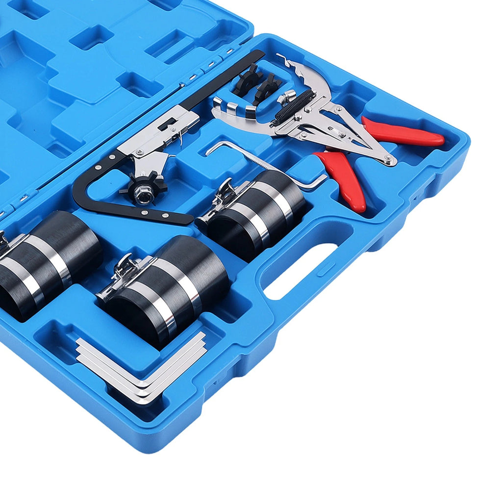 11 Piece Piston Ring Compressor Tool Set for Engine Service (53-175mm)
