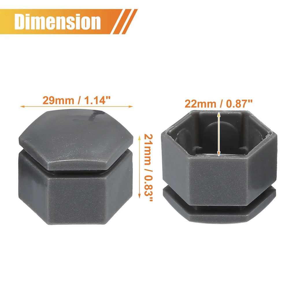 20 Pcs 22mm Wheel Lug Nut Cover for Land Rover Range Rover Sport (2006–2013) Gray