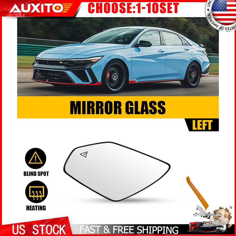 Heated Driver Side Mirror Glass for Hyundai Elantra (2021–2025) with Blind Spot