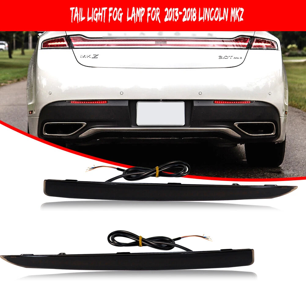 Smoke LED Rear Bumper Reflectors for Lincoln MKZ (2013–2020)