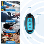Silicone Key Fob Case Cover for Nissan Sentra (1986–1987) Blue 746453218219