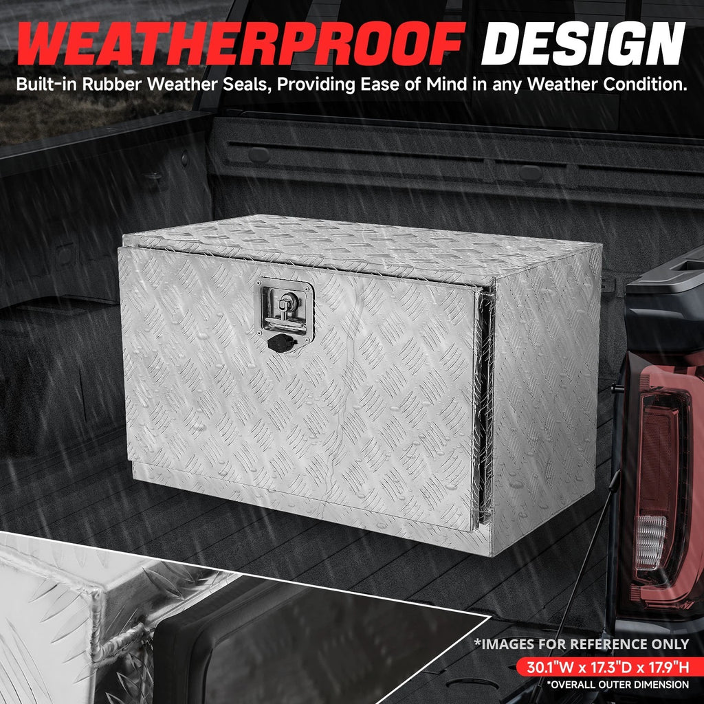 Aluminum Tool Box 76.5cm x 45.5cm x 44cm Silver Diamond Tread