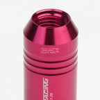 20 PCS Open End M12x1.25 60mm Tall Pink Aluminum Lug Nuts + Adapter