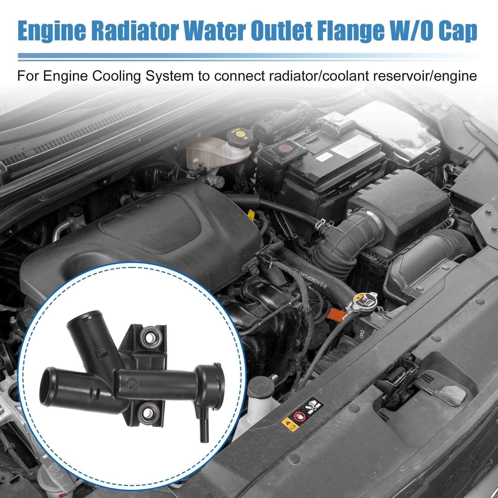 Engine Radiator Coolant Filler Neck W/O Cap for Kia Soul (2014–2019)