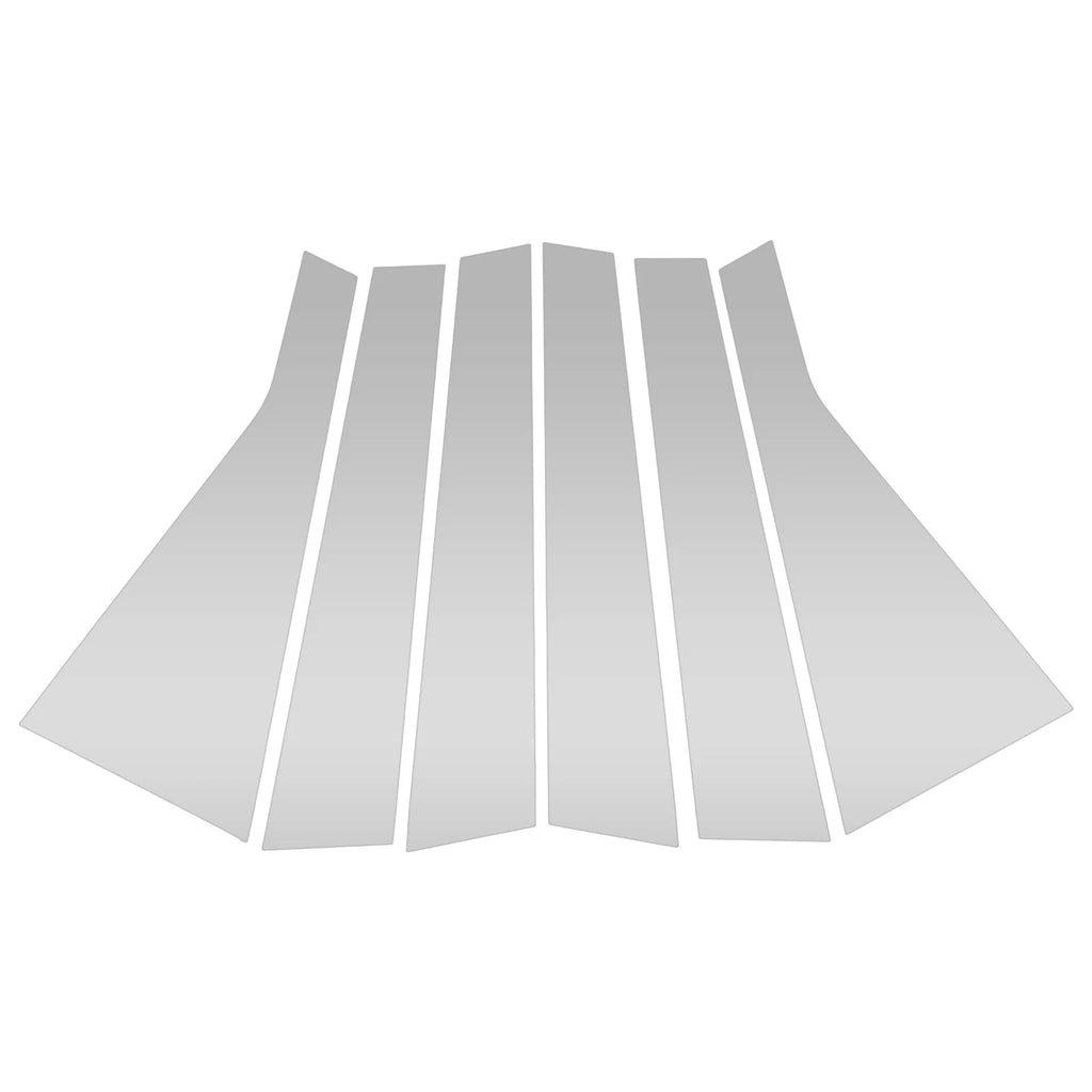 6 Pcs Door Pillar Window Trim for Hyundai Santa Fe ix45 (2019–2021) Silver Tone