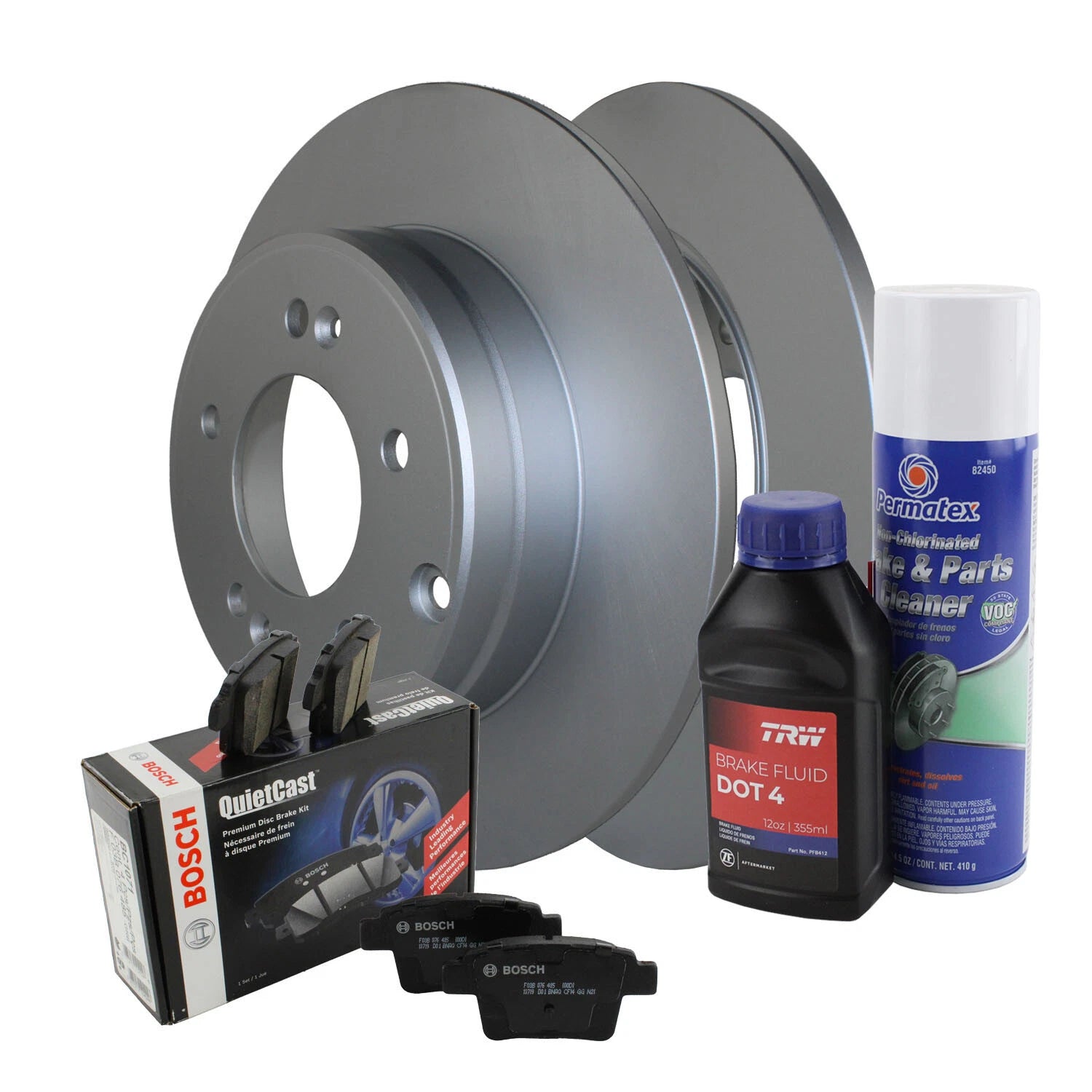 Rear Brake Kit 284mm Disc Rotors & Bosch Ceramic Pads for Hyundai Sonata, Kia Optima