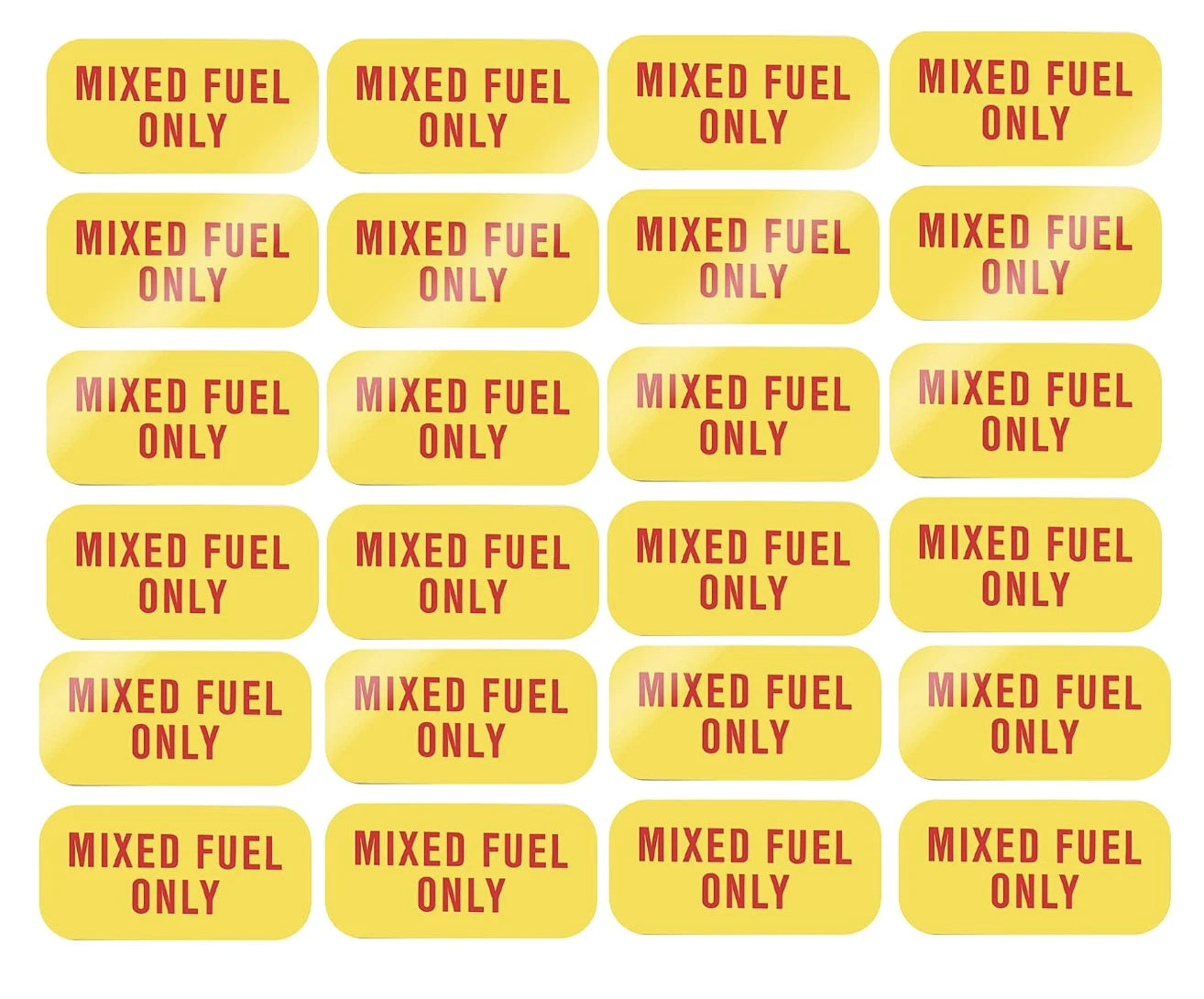 24Pcs Mixed Fuel Only Sticker for Gas Gasoline Oil Can Trimmer Lawn Yard