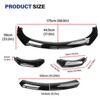 Front Bumper Spoiler Kit for Honda Civic (2016–2021)