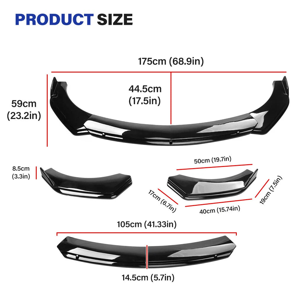 Front Bumper Spoiler Kit for Honda Civic (2016–2021)