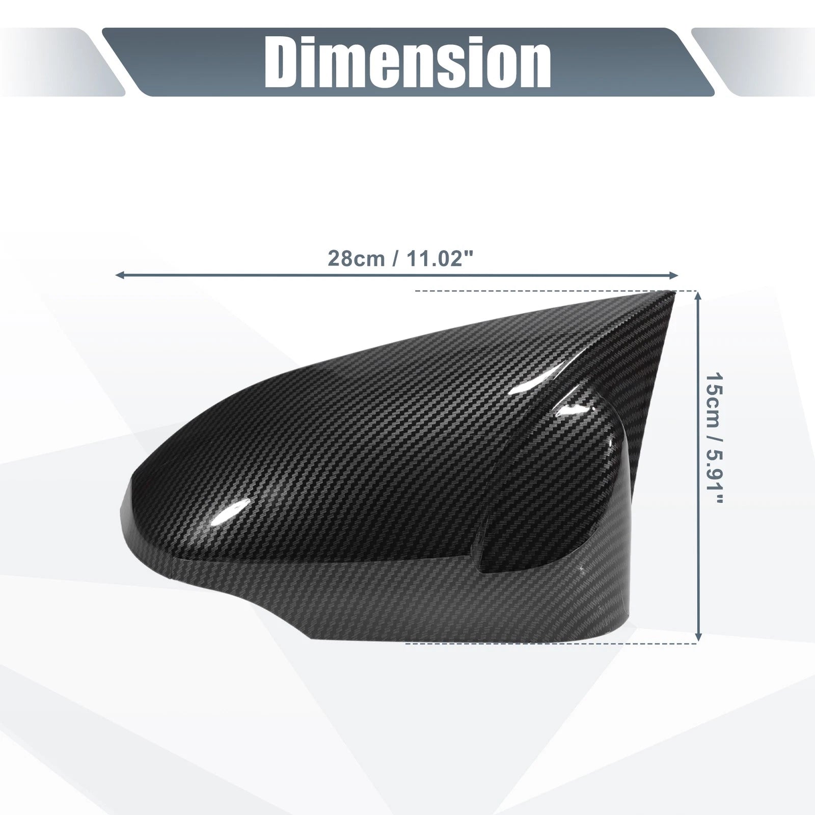 Pair Rearview Mirror Cover Overlay Black Carbon Fiber for Toyota Corolla (2014–2018)