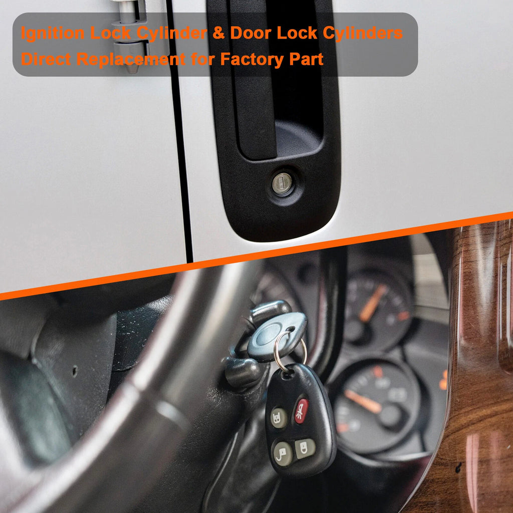 Ignition Switch Door Lock Cylinders w/ Keys for Chevy Express GMC Savana (2001–2007)