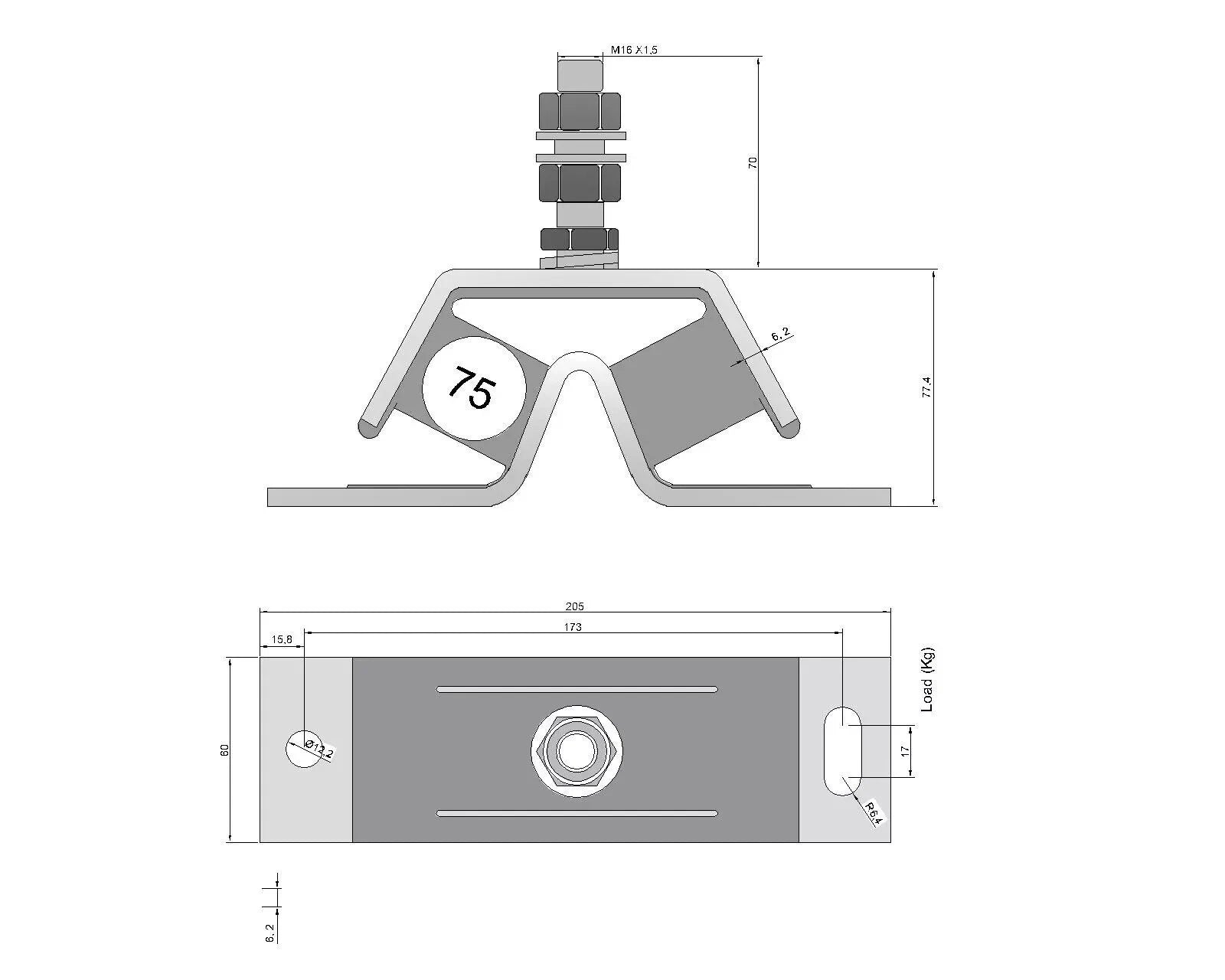 Replacement Engine Mount for Yanmar 3YM30 3GM30F (1990–2023) 128270-08341