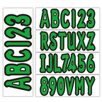 Set of 4 Personalized Boat Registration Decals A-Z & 0-9 Green