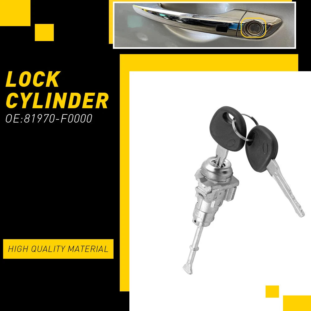 Driver Door Switch Lock Cylinder with 2 Keys for Hyundai Elantra (2017–2020)