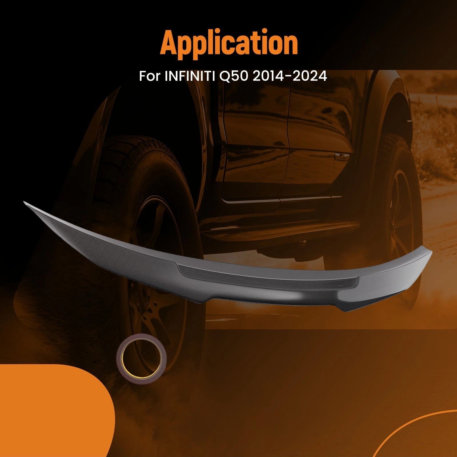 Carbon Fiber Rear Honeycomb Trunk Spoiler for Infiniti Q50 (2014–2024)