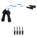 NGK Wire Set & Bosch 4 Double Platinum Spark Plugs for Mazda Protege (1995–2002)