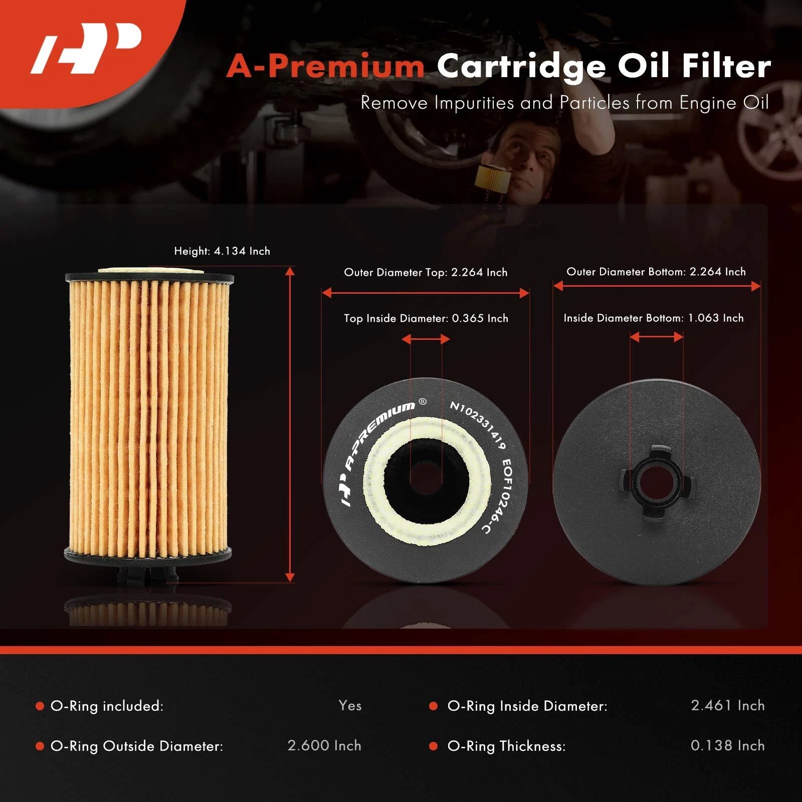 Engine Oil Filter for Chevrolet Equinox, Malibu, Cruze (2016–2019)