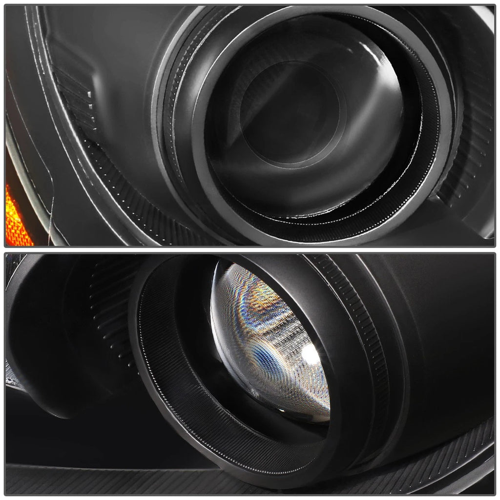 Pair of Projector Headlight Lamps for Elantra (2017–2018) - Black/Amber