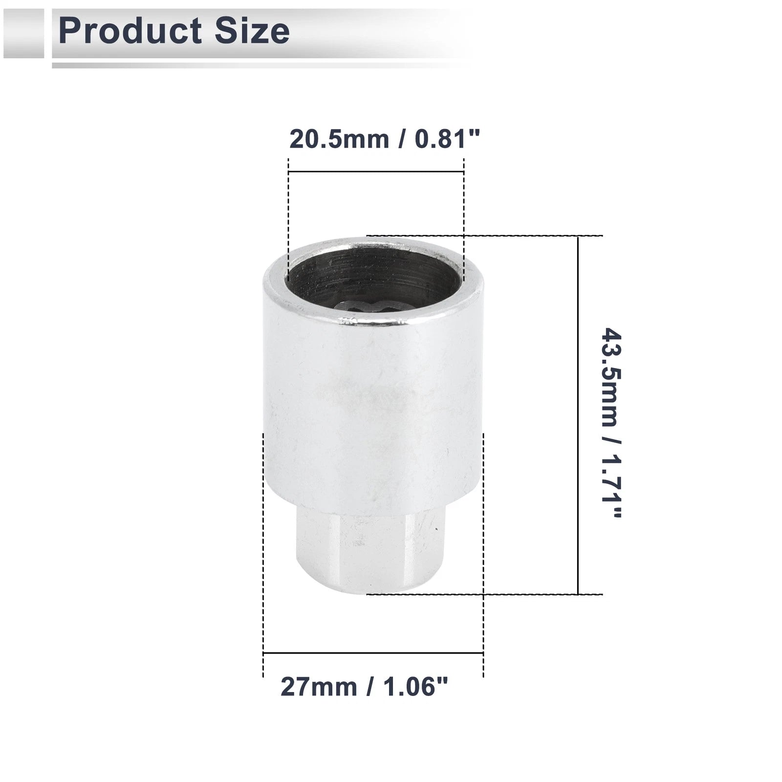Type D Wheel Lock Lugnut Antitheft Key Socket for Toyota 