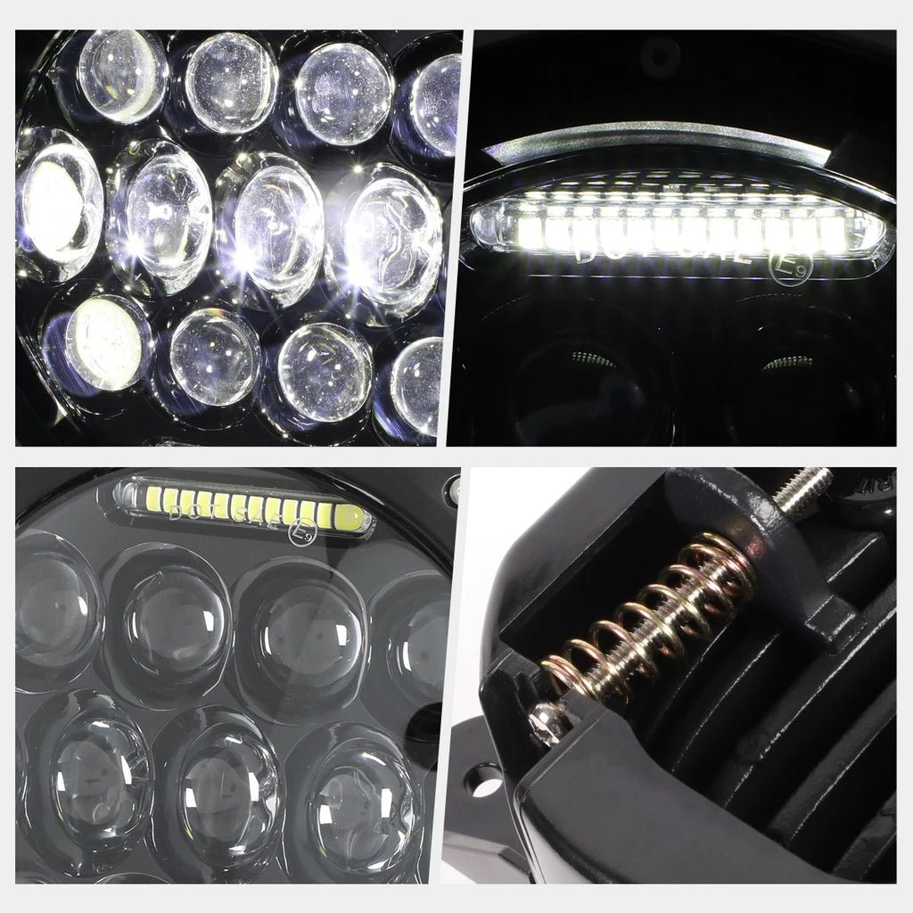Set of 4 Full LED Bug Eye Projector Headlight & Fog Lamps for Wrangler (2007–2018)