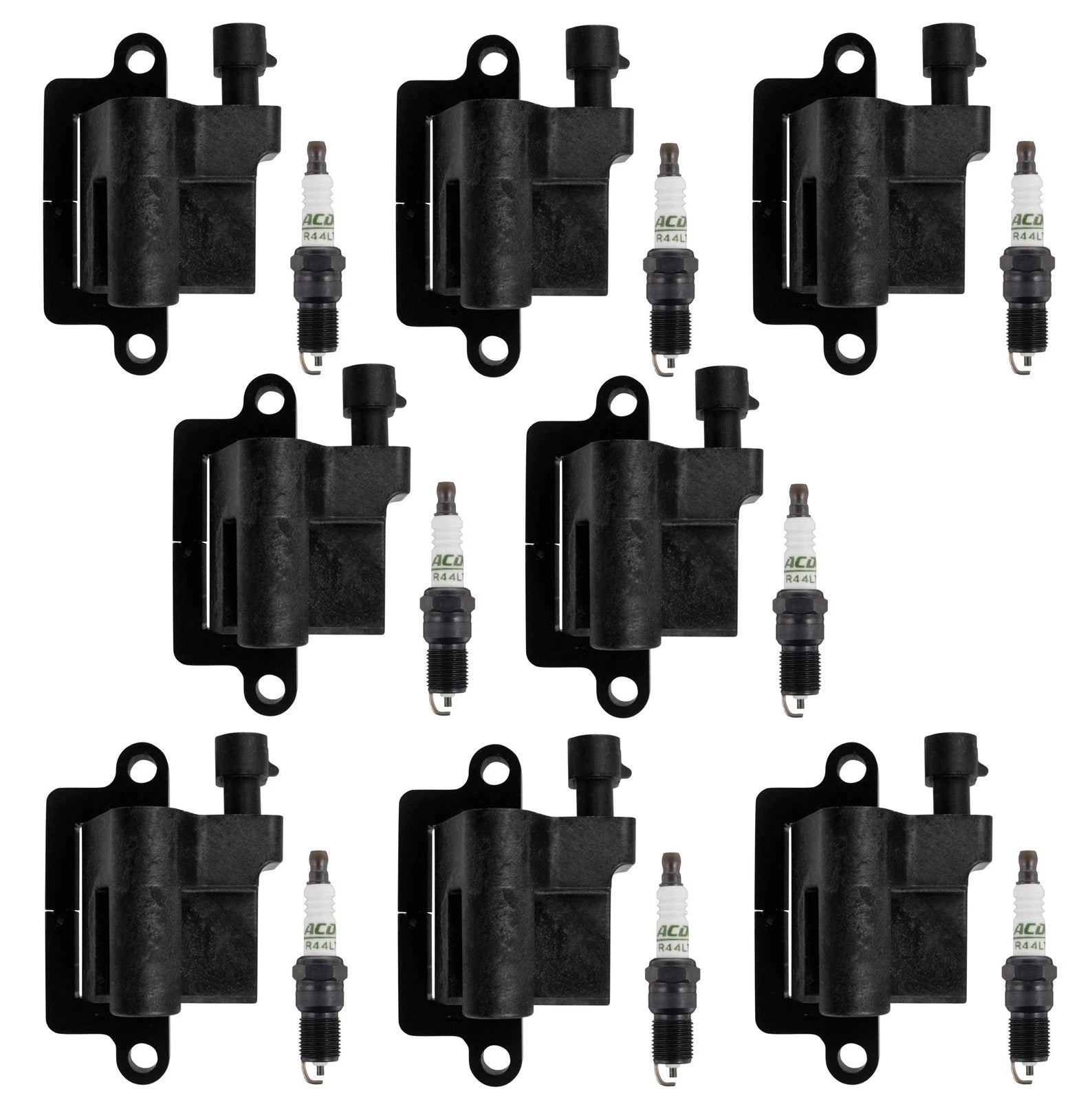 Set of 8 Ignition Coils & 8 Spark Plugs for Chevrolet GMC 8.1L (2001–2009)
