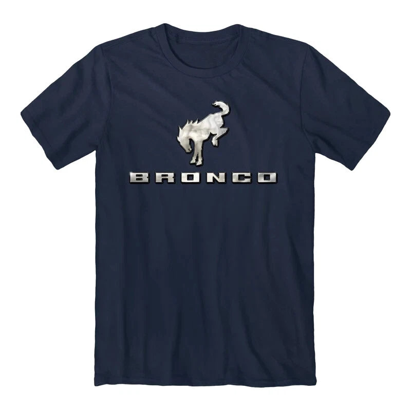 Navy Blue Modern Ford Bronco Logo T-Shirt for Ford Bronco (2021–2025)