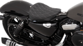 Bobber Solo Seat for Harley Sportster XL (Double Diamond, Silver Stitch)