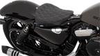 Bobber Solo Seat for Harley Sportster XL (Double Diamond, Silver Stitch)