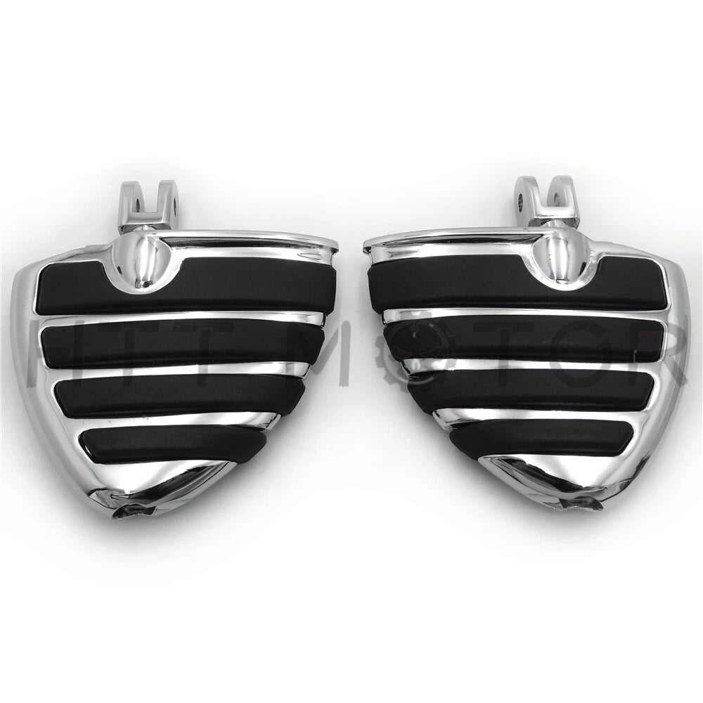 Chrome Wing Mini Floorboards w/ Adapters for Harley FXBB FXBR FXBRS (2018–Later)