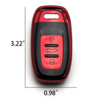 Red Keyless Entry Key Shell Protector Skin for Audi A3 A4 A5 A6 A7 (2013-2021)