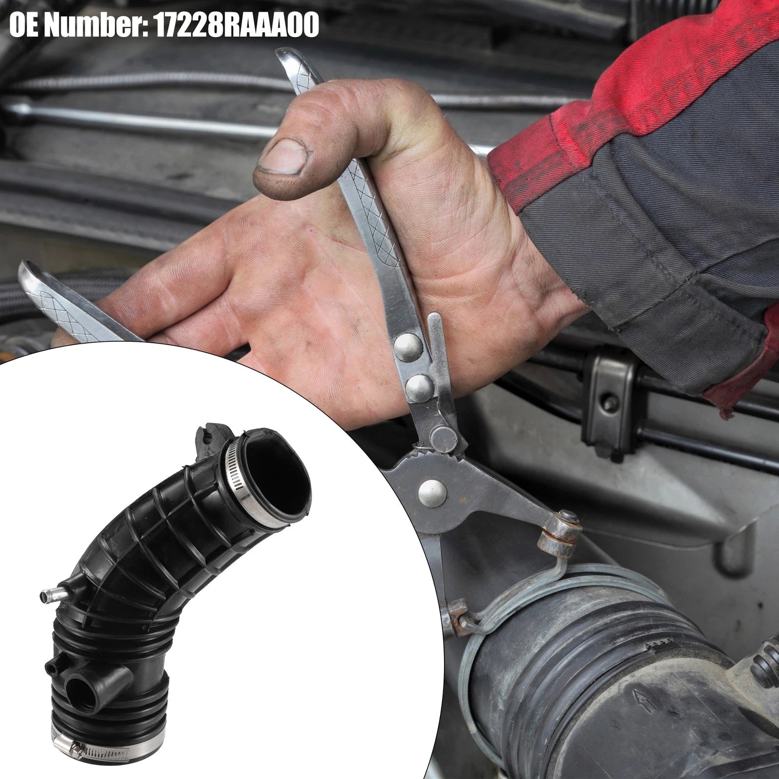 Air Intake Hose for Honda Accord (2003–2004) No. 17228RAAA00 Black