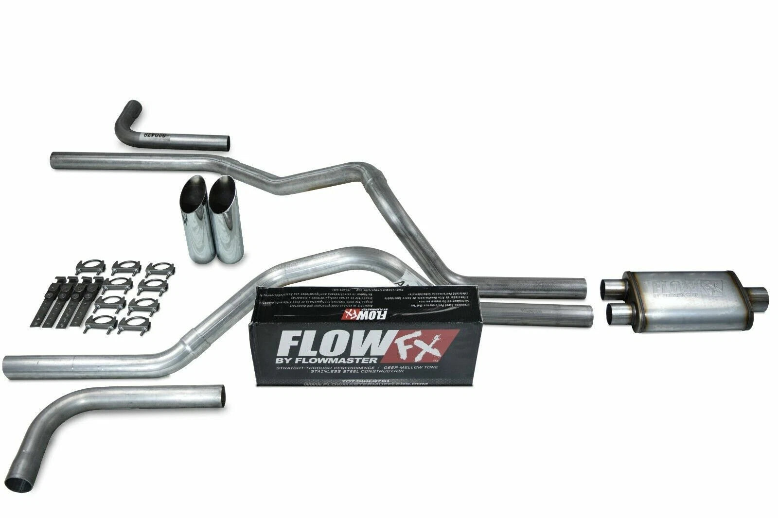 2.5" Dual Exhaust Kit for Ford F150 (2021–2025) - Flowmaster Flow FX Slash Tip