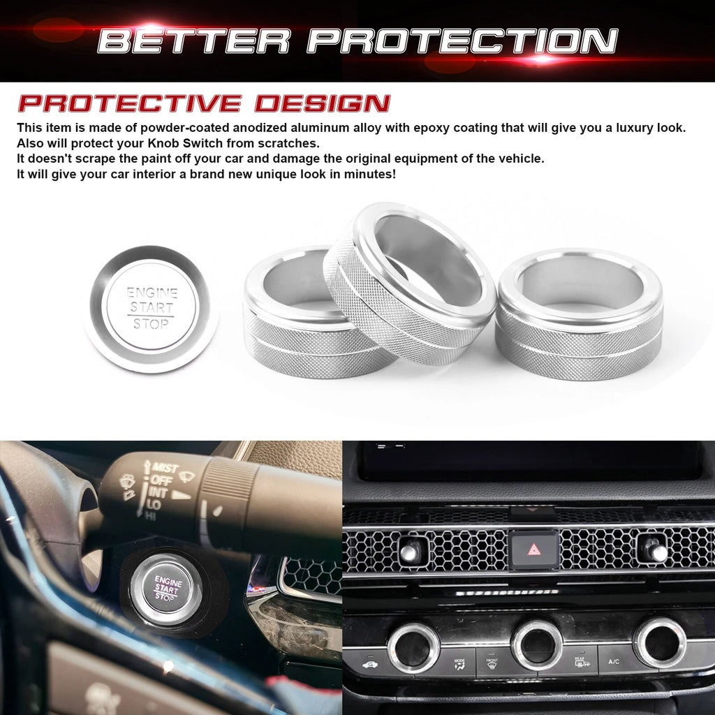 Engine Start Push Button + AC Climate Control Cover for Honda Civic (2022-2026)