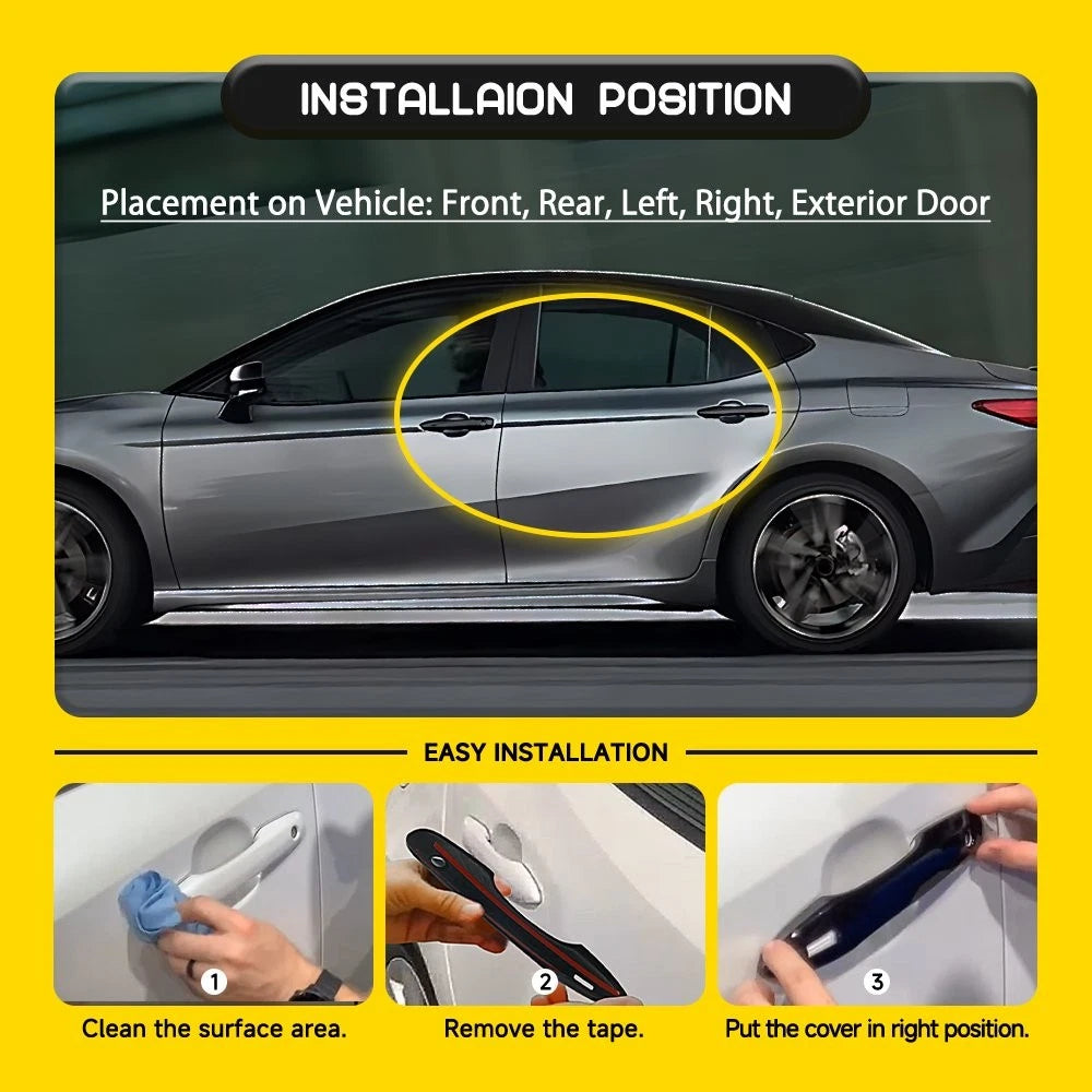 4X Exterior Door Handle Cover Gloss Black for Toyota Camry (2018–2025)