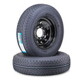 Set of 2 ST235/80R16 10-Ply Trailer Tires with 8x6.5 Black Mod Rims for Trailer
